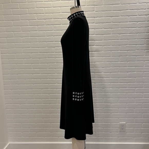 Black Slinky Jersey Dress with Eyelet Detail - Picture 4 of 5